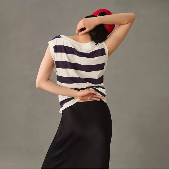 NWOT Anthropologie Maeve Tie-Front Wrap Tee - Picture 3 of 6